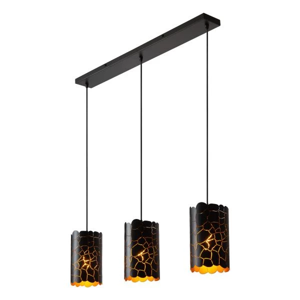 Lucide ALMELO - Lámpara colgante - 3xE27 - Negro - detalle 4